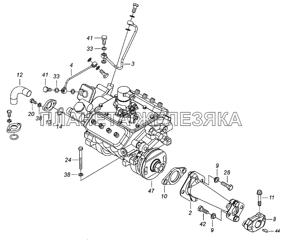 740.51-1111000-20 Установка и привод ТНВД КамАЗ-6522 (Euro-2, 3)